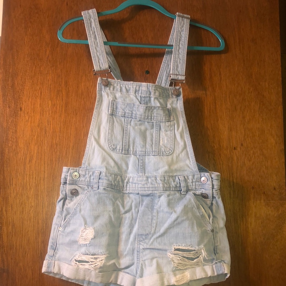 Overall shorts light blue H&M